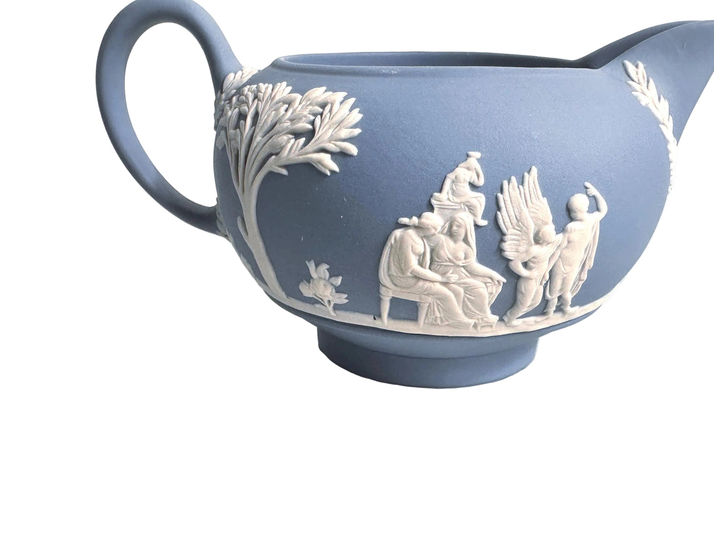 Wedgwood Blue Jasperware Creamer and Sugar Bowl Set