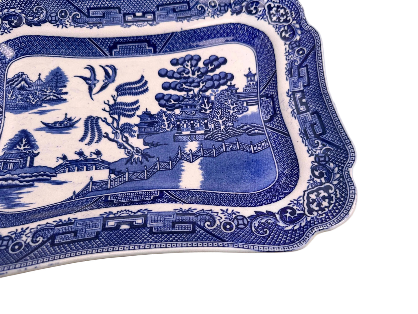 Ye Olde Willow Blue Oval Platter, 12.5 Inch