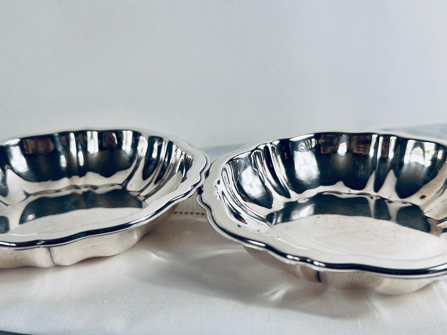 Oneida Silverplate Fluted Bowls, Set of 2