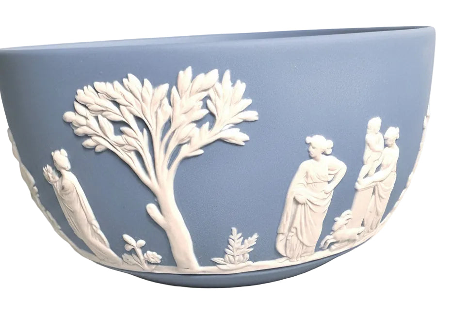 Wedgwood Blue Jasperware Creamer and Sugar Bowl Set