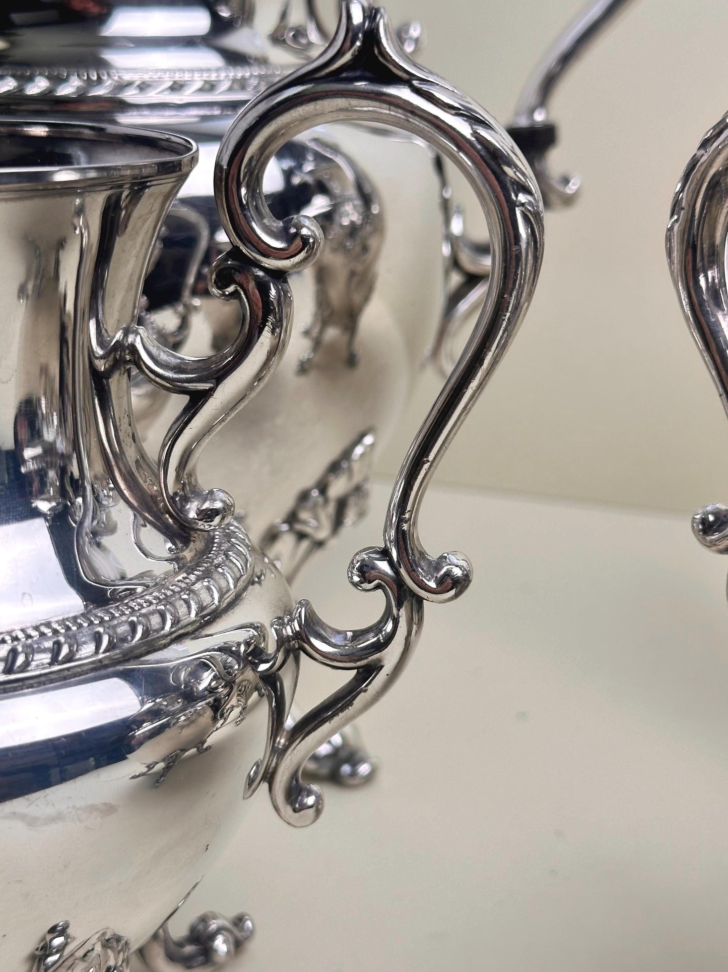 Large Vintage Silverplate Tea Coffee Service, Ornate 4 Piece Set