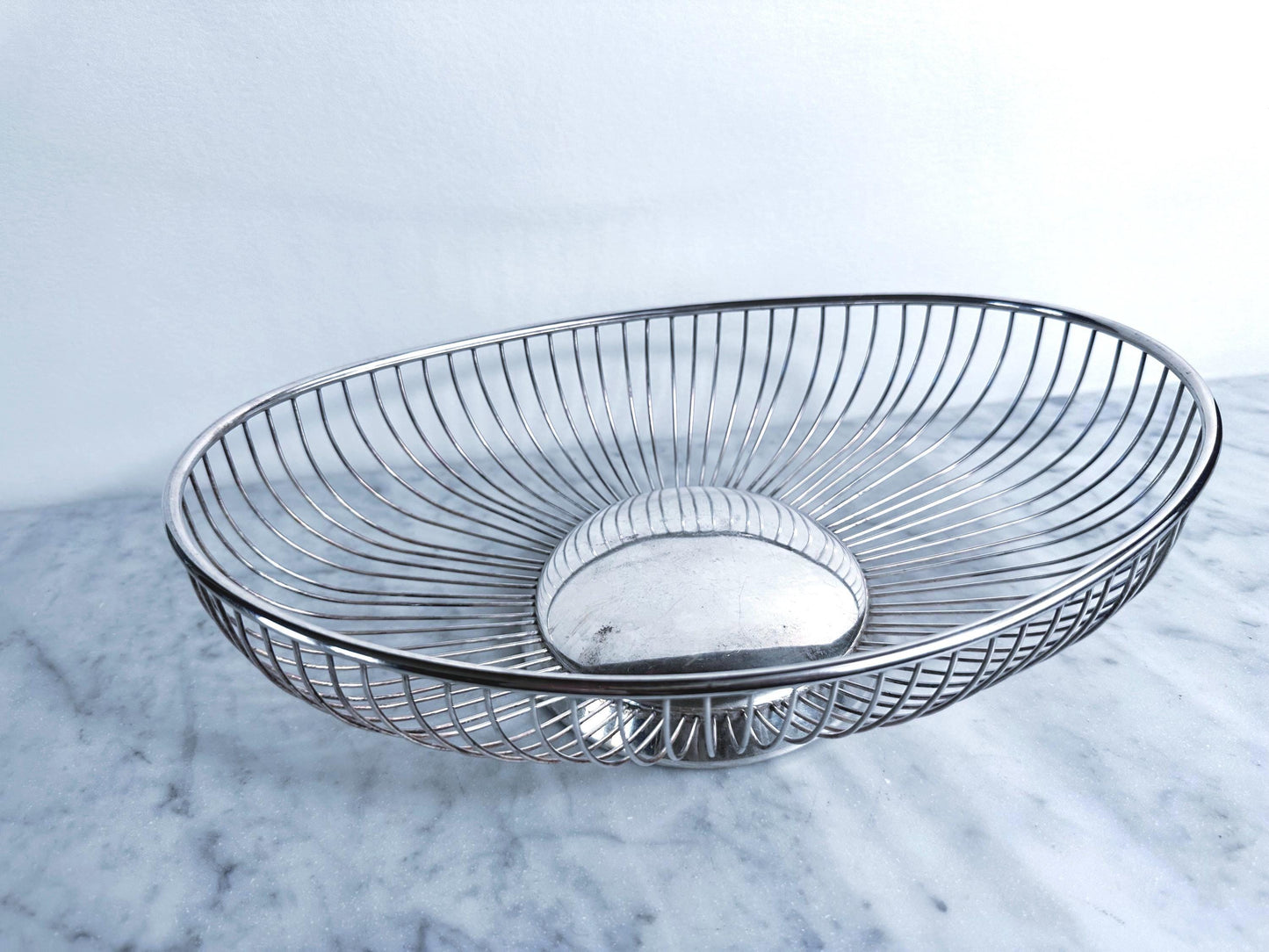 Raymond Silverplate Wire Bread Basket, Mid Century Oval