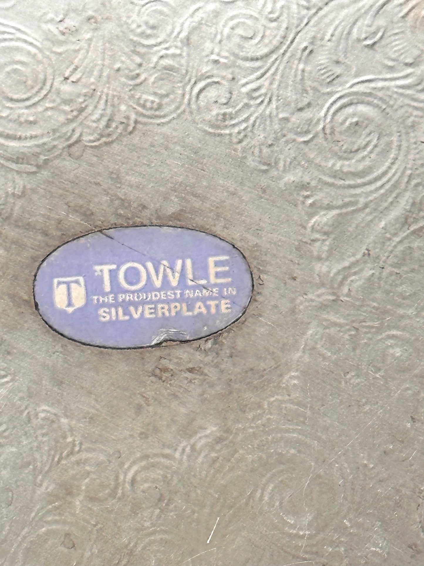 Towle EP 2829 Silver-plated  Serving Tray, Ornate 12 Inch Round Platter