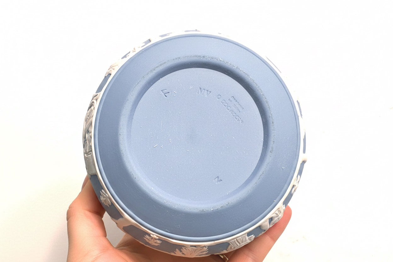 Wedgwood Blue Jasperware Creamer and Sugar Bowl Set