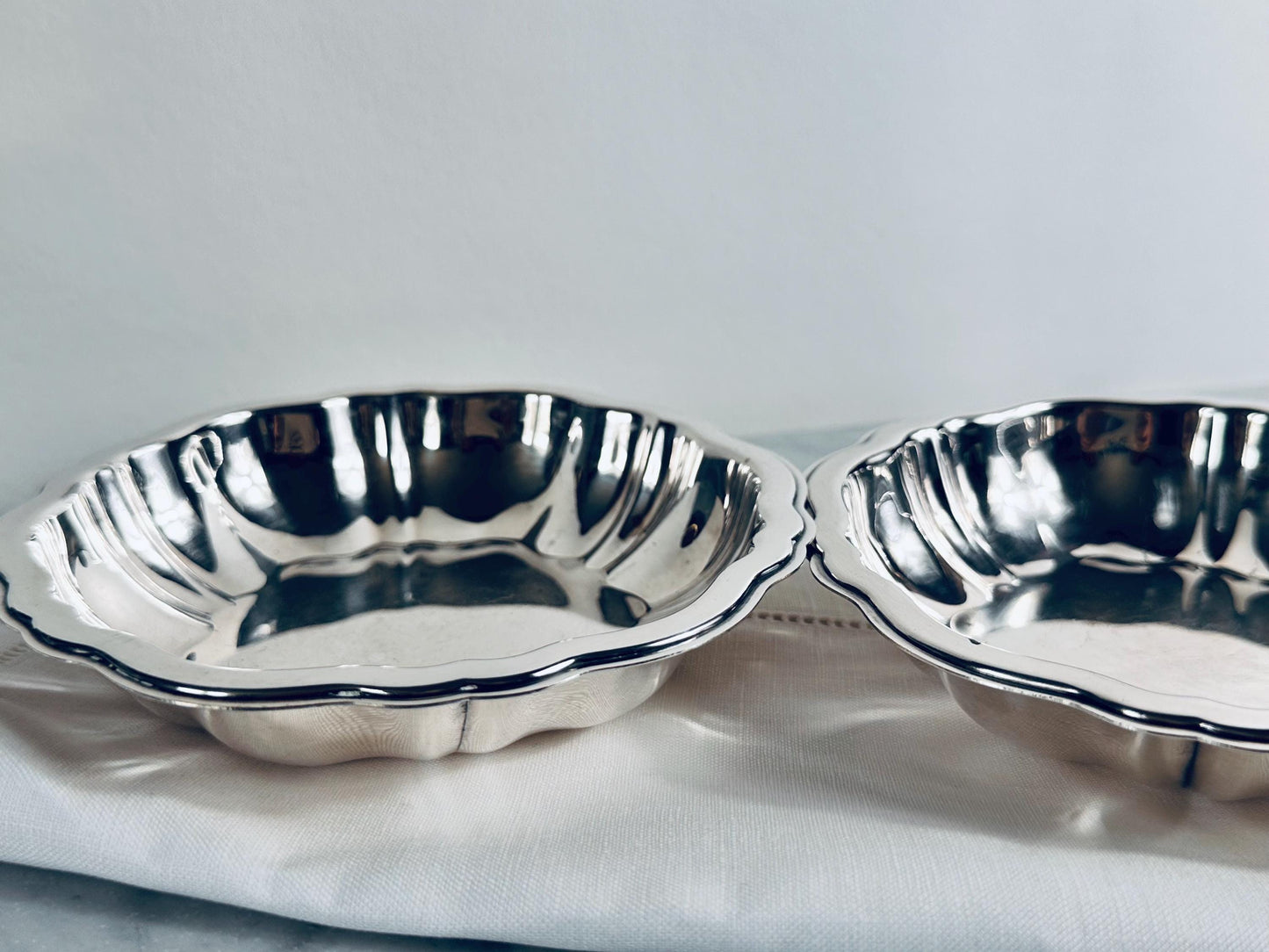 Oneida Silverplate Fluted Bowls, Set of 2