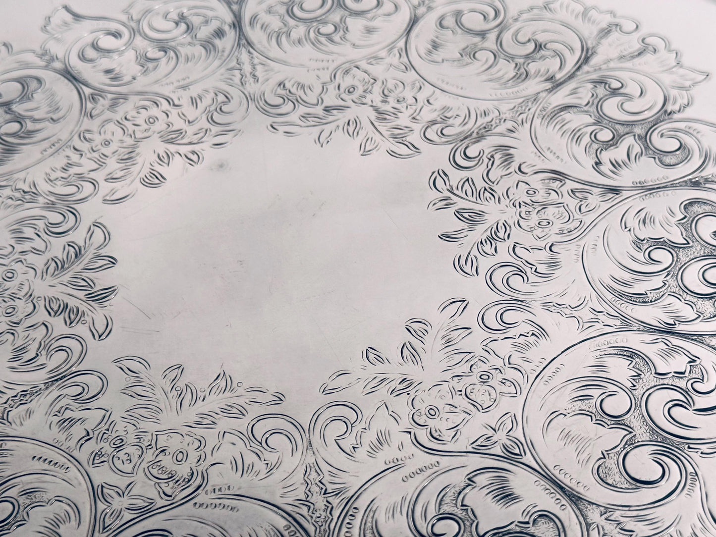 1847 Rogers Bros Silverplate Engraved Serving Tray
