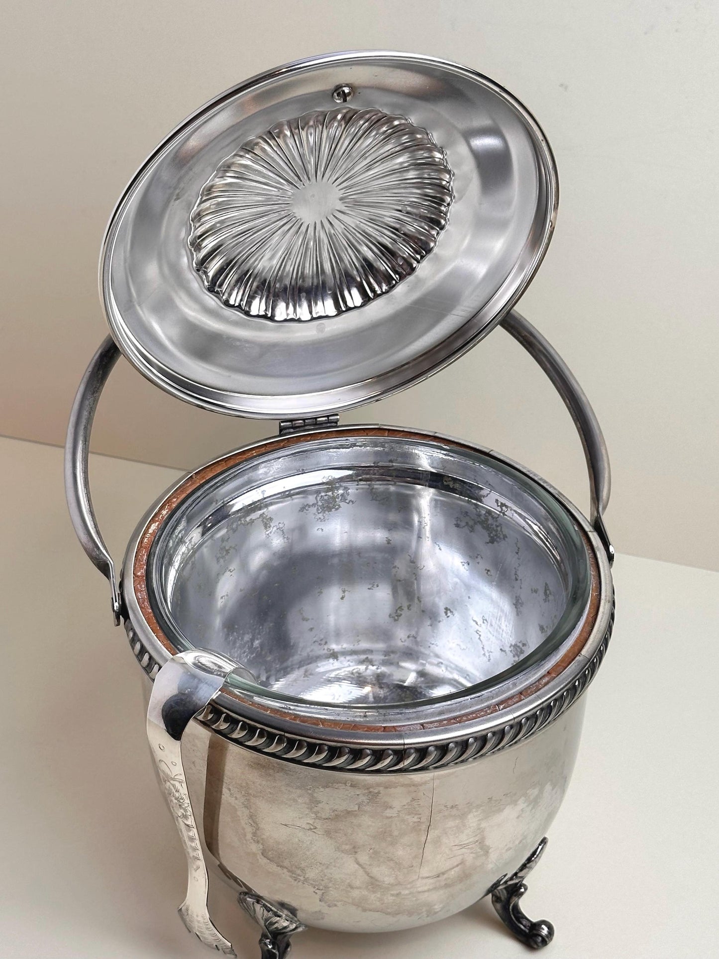 Victorian Silver plated Ice Bucket with Glass Liner