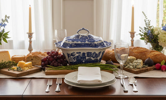 Allertons Blue Willow Covered Tureen, Staffordshire Transferware