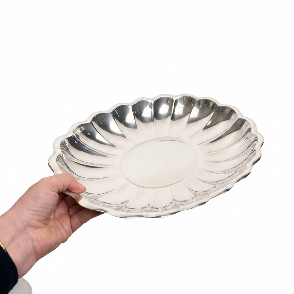 Reed & Barton Silverplate Oval Bowl with Scalloped Edge