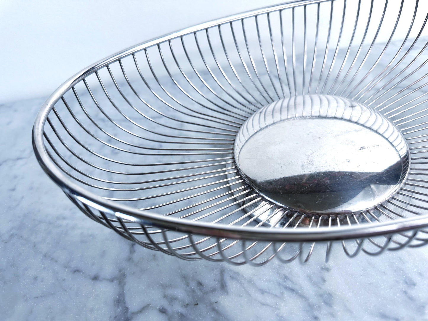 Raymond Silverplate Wire Bread Basket, Mid Century Oval