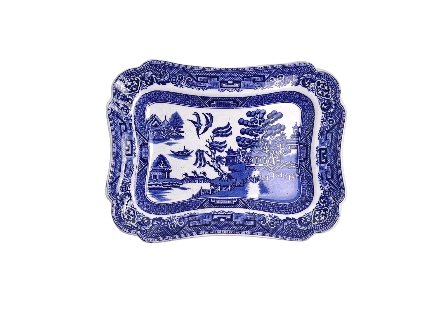 Ye Olde Willow Blue Oval Platter, 12.5 Inch