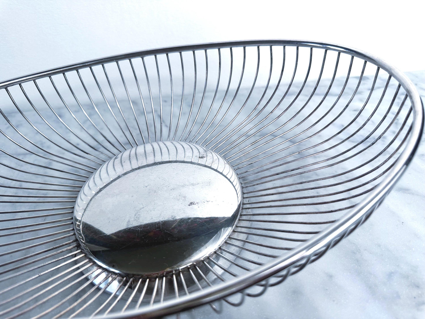 Raymond Silverplate Wire Bread Basket, Mid Century Oval