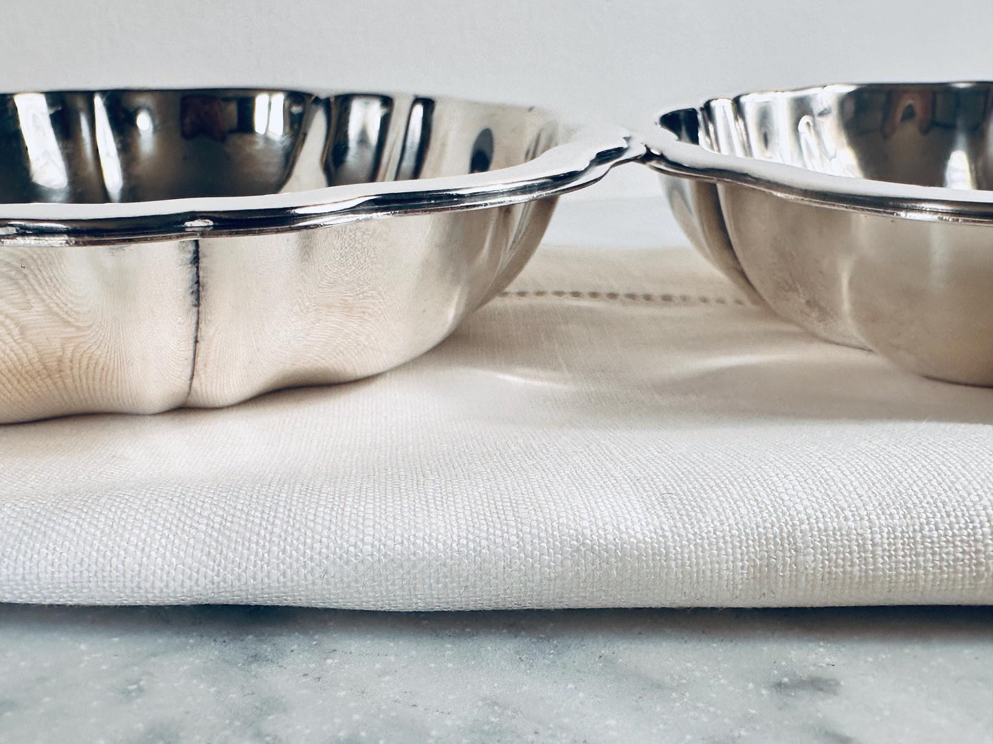 Oneida Silverplate Fluted Bowls, Set of 2